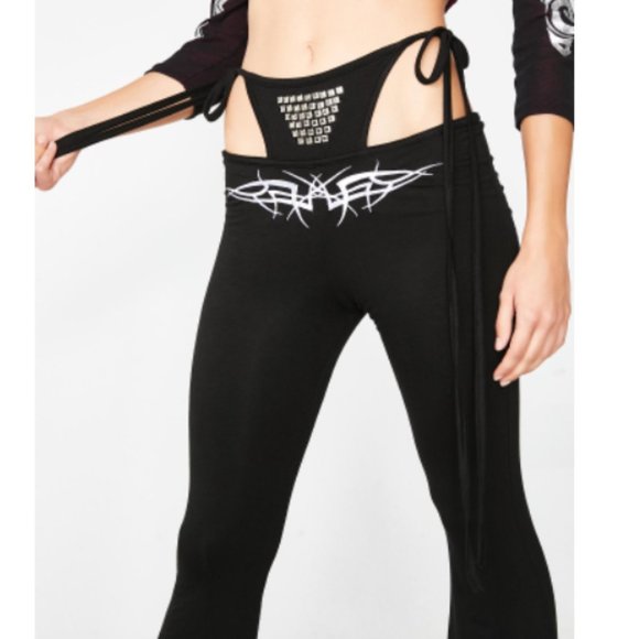 omighty Pants - OMIGHTY Tribal tattoo G string flare pants